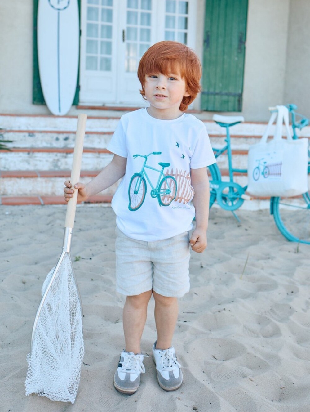 NWT Patachou 4T Boy Beach Bicycle Graphic Tee European Luxury Designer - Picture 3 of 13